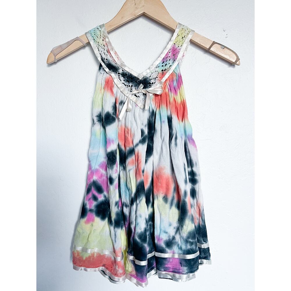 Jens Little Pirate Booty Dress Tunic Girls Kids Large 10 Tie Dye Crochet Beach